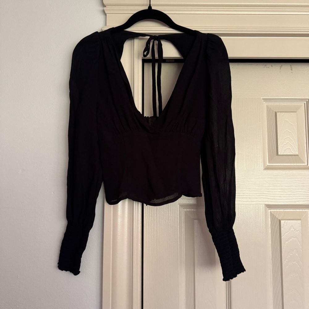 Reformation Michel Blouse in Black